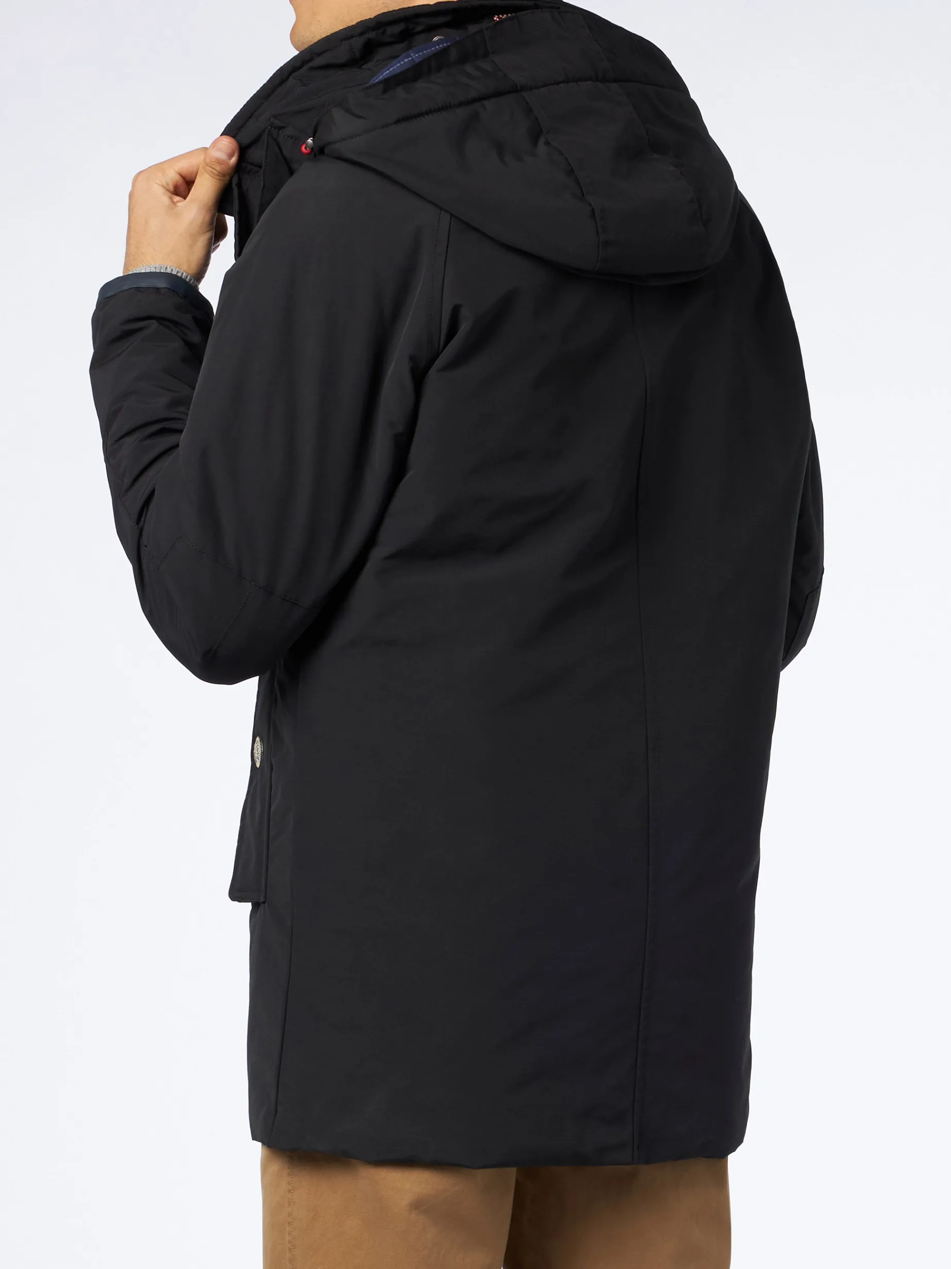 Anthrazitgraue Parkajacke mit Kapuze für Herren Voyager