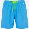 Aquablaue Badeshorts für Herren aus leichtem Stoff Lighting Pantone | PANTONE-SONDERAUSGABE