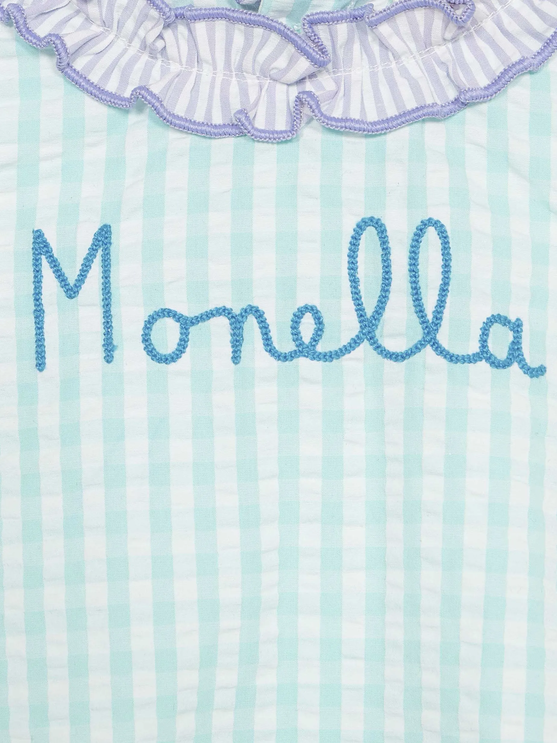 Baby-Gingham-Baumwollkleid Abbie mit Oberteil und Pumphose