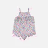 Baby-Strampler aus Baumwolle mit Blumendruck | Hergestellt aus Liberty-Stoff