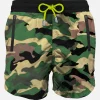 Badeshorts aus leichtem Camouflage-Stoff mit Reißverschluss
