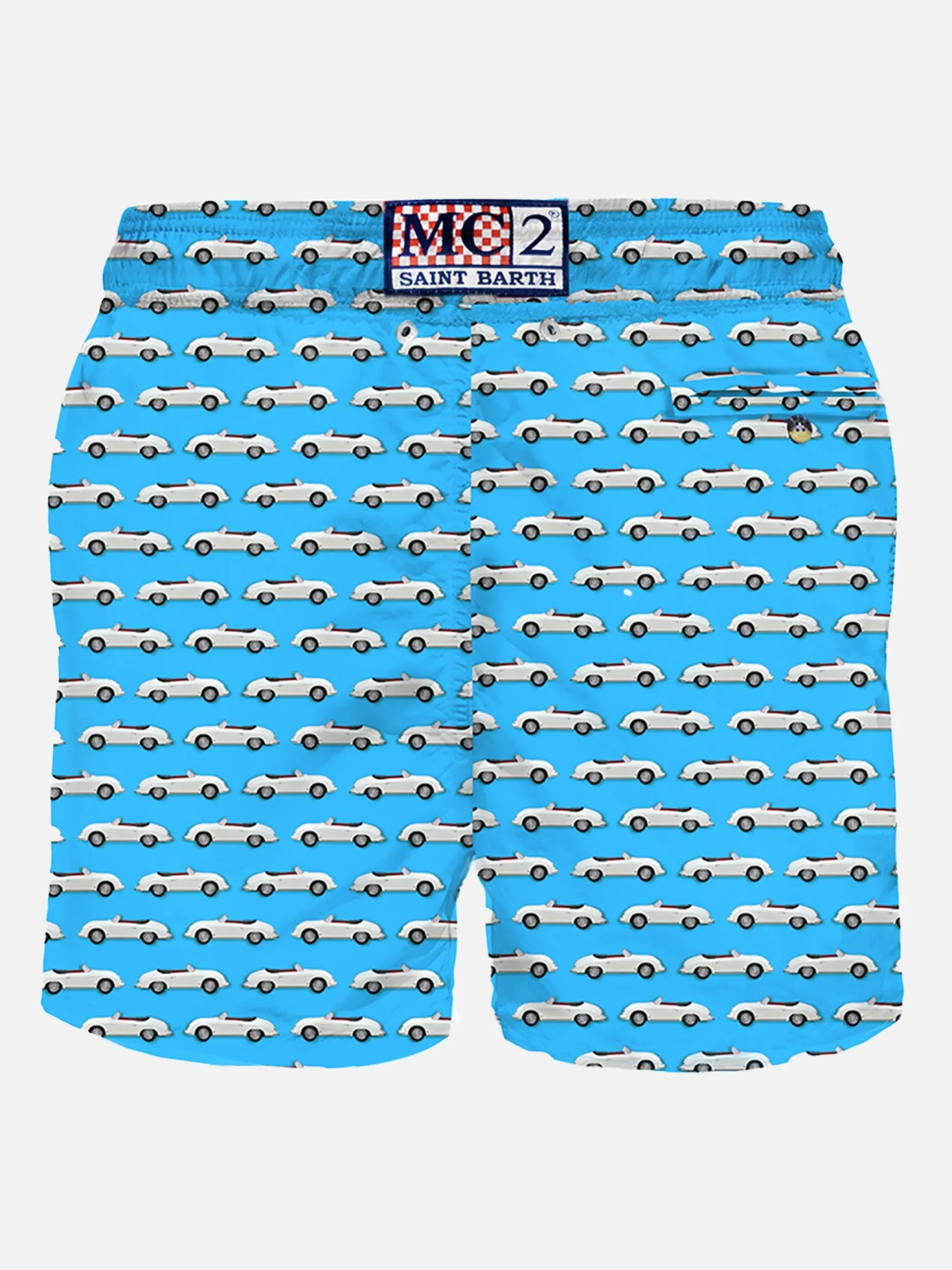Badeshorts aus leichtem Stoff mit Mikroprint „Cars“.