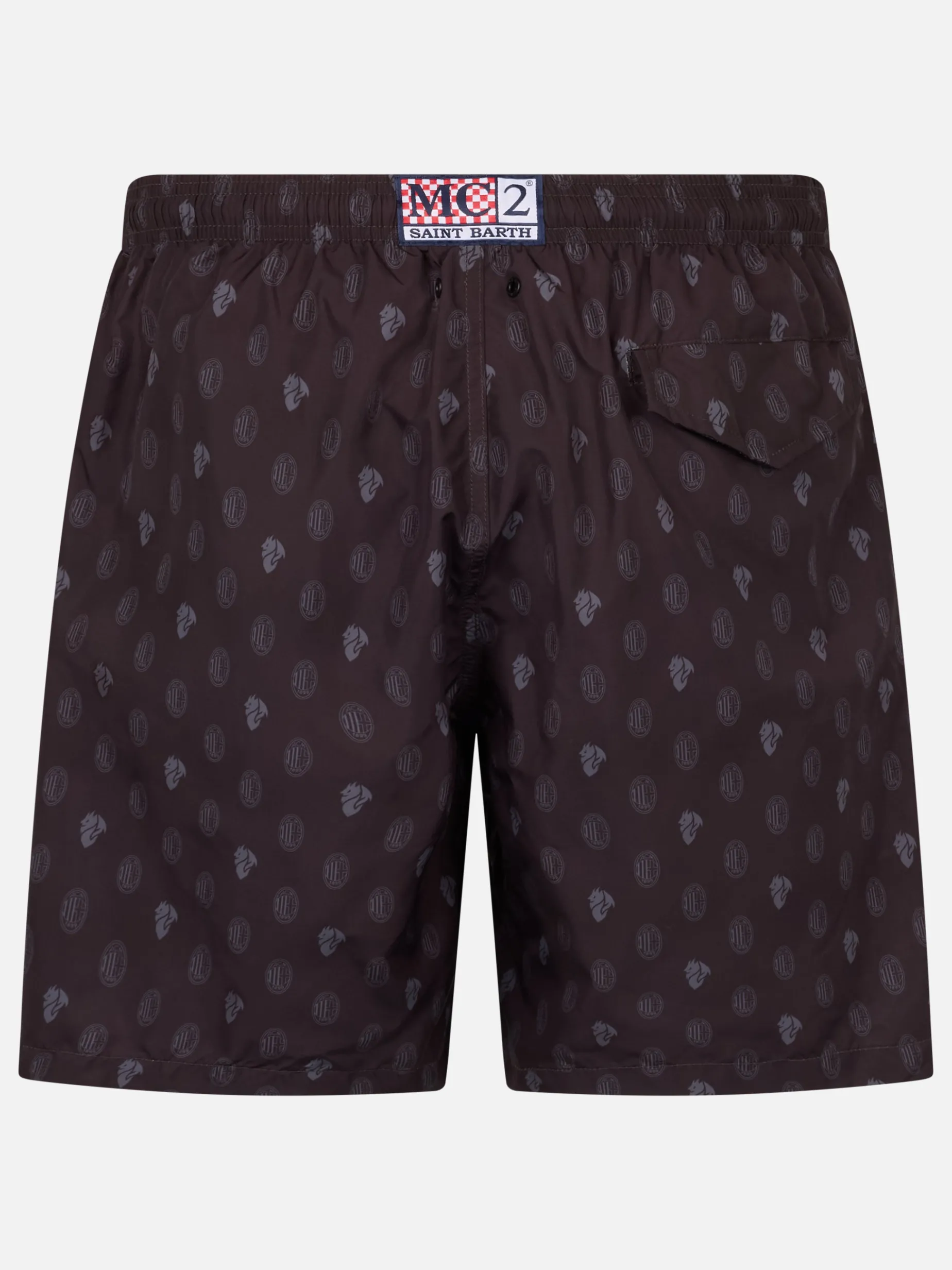 Badeshorts aus leichtem Stoff für Herren mit Milan-Logo-Aufdruck und Patch | AC MILAN SPECIAL EDITION