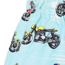 Badeshorts aus leichtem Stoff mit Motorradprint
