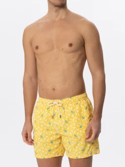 Badeshorts aus leichtem Stoff mit Quallenmuster