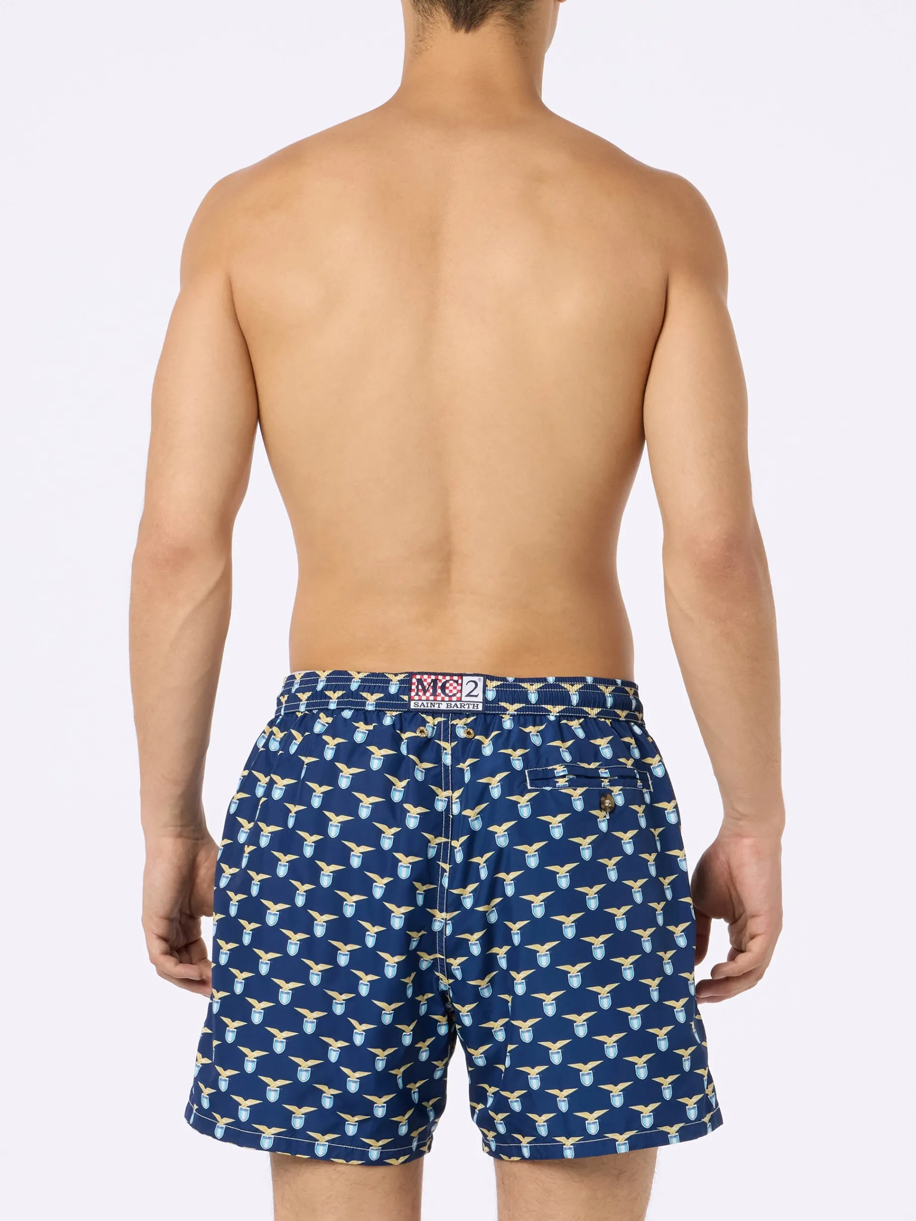 Badeshorts aus leichtem Stoff für Herren mit aufgedrucktem Lazio-Logo | SS LAZIO SPECIAL EDITION
