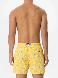 Badeshorts aus leichtem Stoff mit Quallenmuster
