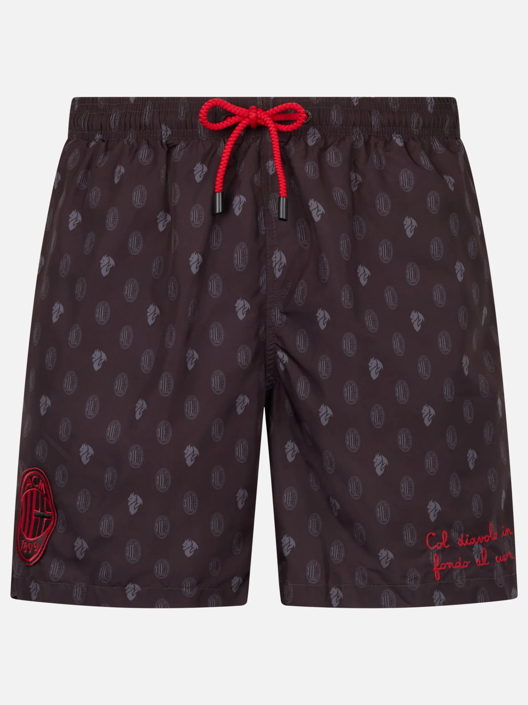 Badeshorts aus leichtem Stoff für Herren mit Milan-Logo-Aufdruck und Patch | AC MILAN SPECIAL EDITION