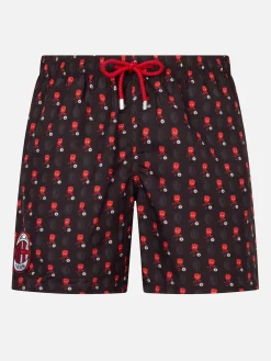 Badeshorts aus leichtem Stoff für Herren mit Milan-Logo-Aufdruck und Patch | AC MILAN SPECIAL EDITION