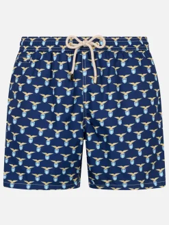 Badeshorts aus leichtem Stoff für Herren mit aufgedrucktem Lazio-Logo | SS LAZIO SPECIAL EDITION