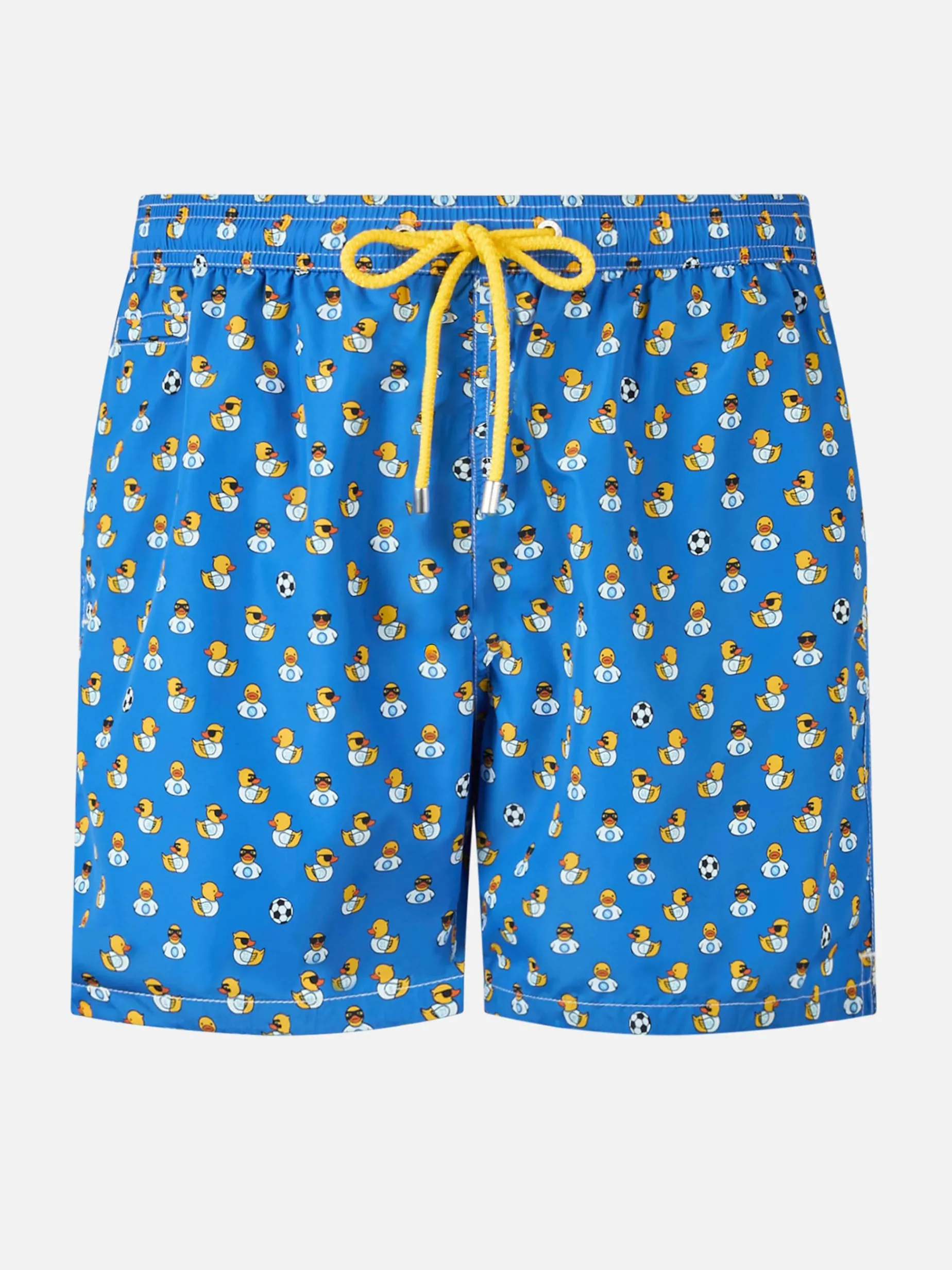 Badeshorts aus leichtem Stoff für Herren mit Ducky- und Napoli-Logo-Aufdruck | SSC NAPOLI SPECIAL EDITION