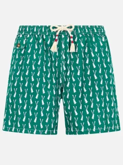 Badeshorts für Herren aus leichtem Stoff Lighting 70 mit Kaninchen-Print