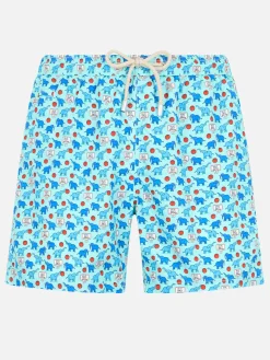 Badeshorts für Herren aus leichtem Stoff Lighting Micro Fantasy mit Elefanten-Print