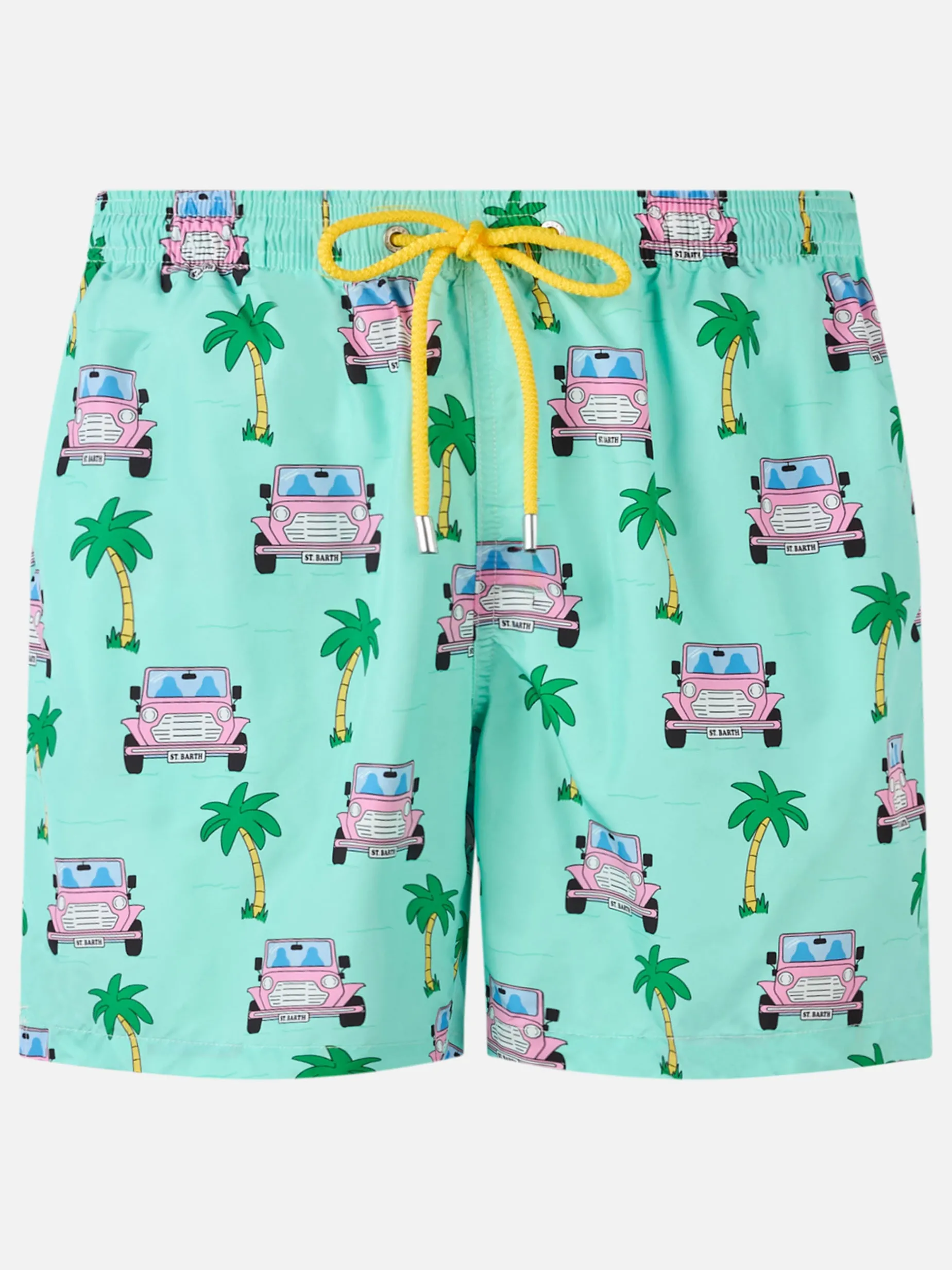 Badeshorts für Herren aus leichtem Stoff Lighting mit Geländewagen-Aufdruck