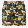 Badeshorts für Herren aus leichtem Stoff Lighting mit Geländewagen-Aufdruck