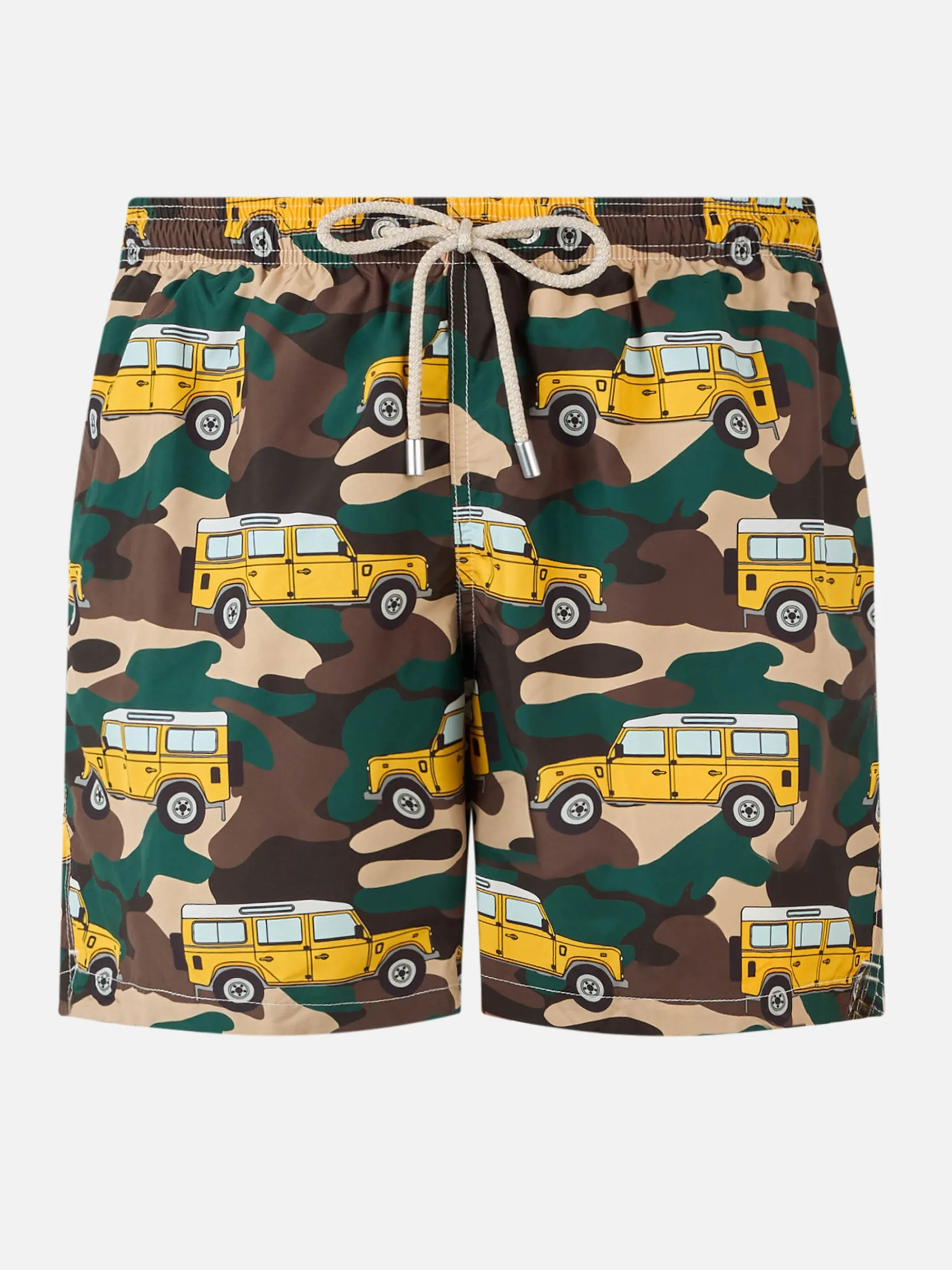 Badeshorts für Herren aus leichtem Stoff Lighting mit Geländewagen-Aufdruck