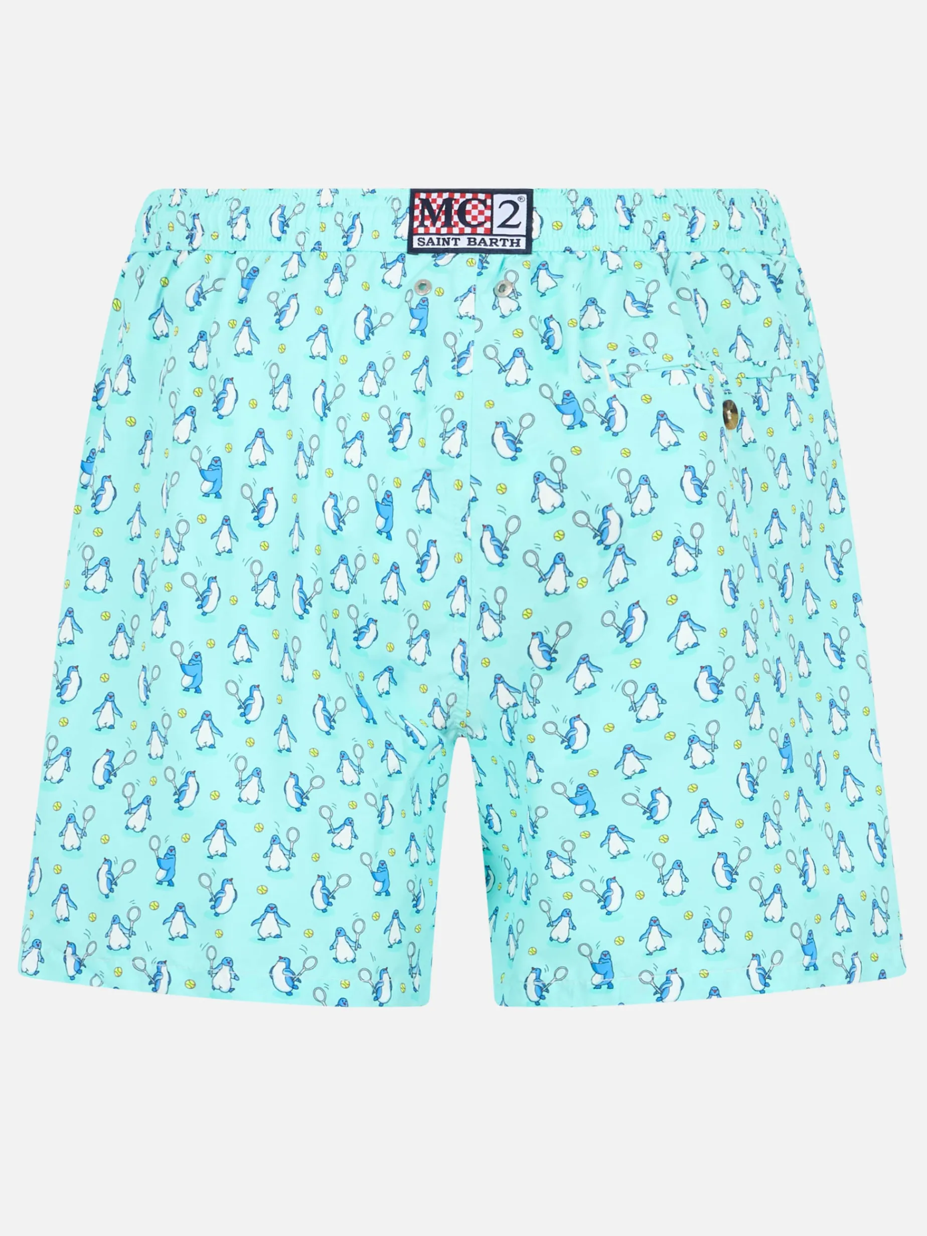 Badeshorts für Herren aus leichtem Stoff Lighting Micro Fantasy mit Pinguin-Print