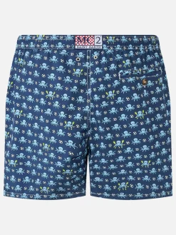 Badeshorts für Herren aus leichtem Stoff mit Tintenfisch- und Napoli-Logo-Aufdruck | SSC NAPOLI SPECIAL EDITION