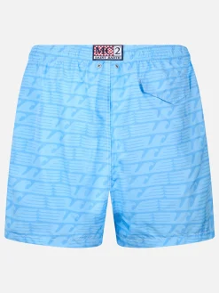Badeshorts für Herren aus leichtem Stoff „Lighting“ mit Lazio-Aufdruck | SS LAZIO SPECIAL EDITION