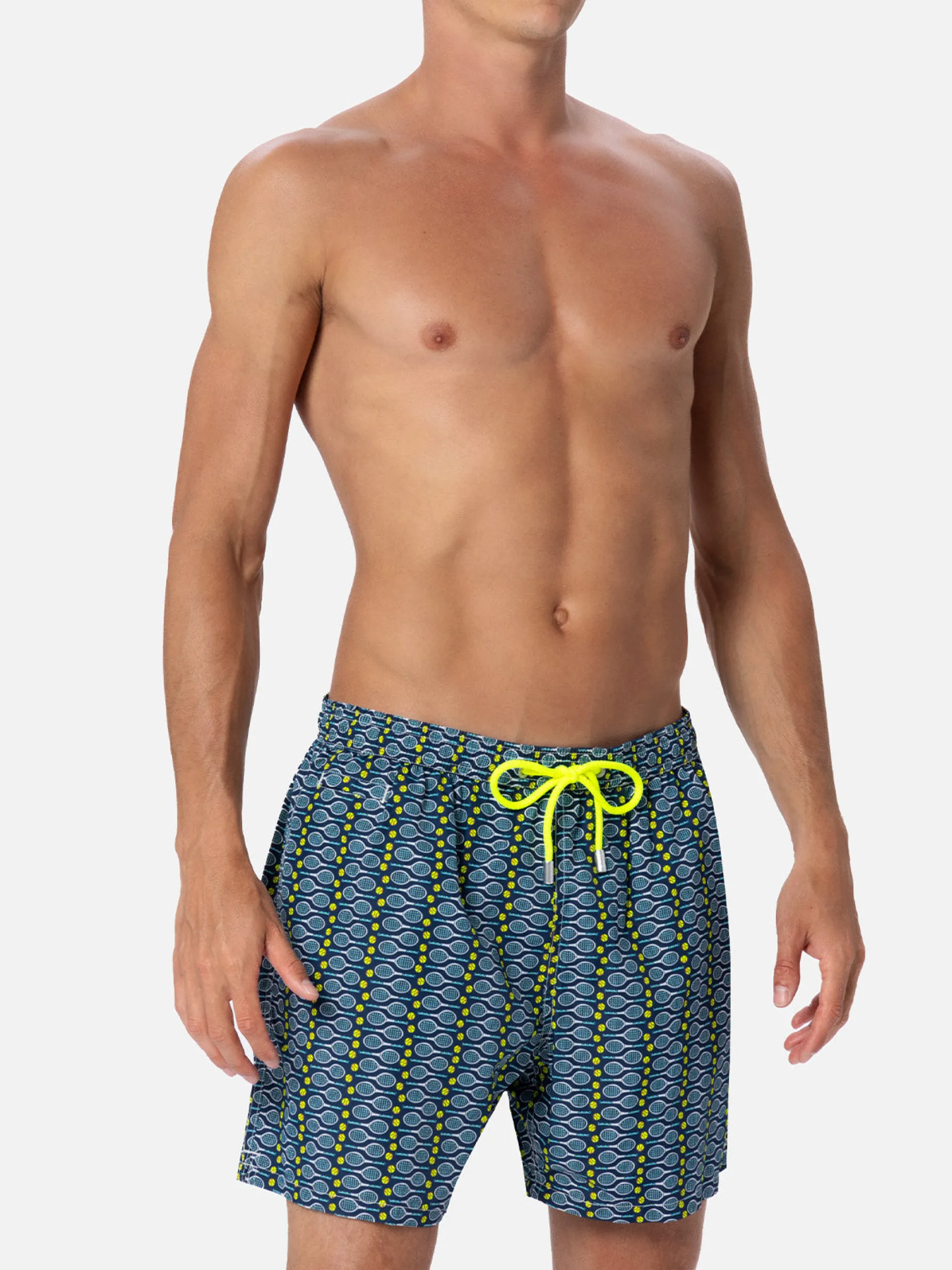 Badeshorts für Herren aus leichtem Stoff Lighting Micro Fantasy mit Tennis-Print