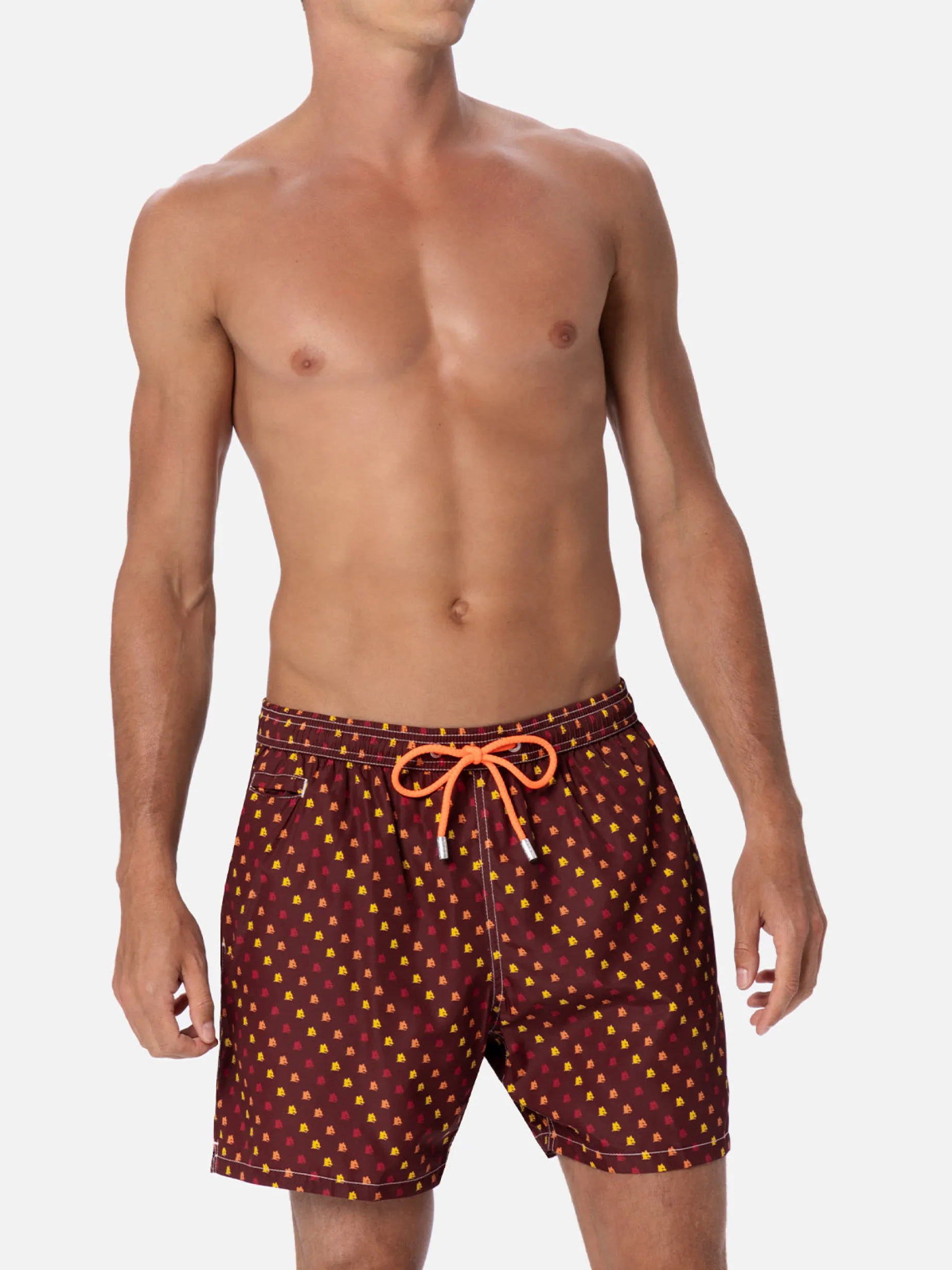Badeshorts für Herren aus leichtem Stoff Lighting Micro Fantasy mit Roma-Aufdruck | AS ROMA SPECIAL EDITION