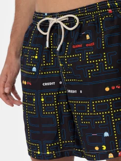 Badeshorts für Herren aus leichtem Stoff Lighting mit Pac-Man-Aufdruck | PAC-MAN SPECIAL EDITION