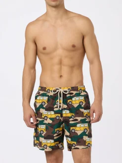 Badeshorts für Herren aus leichtem Stoff Lighting mit Geländewagen-Aufdruck