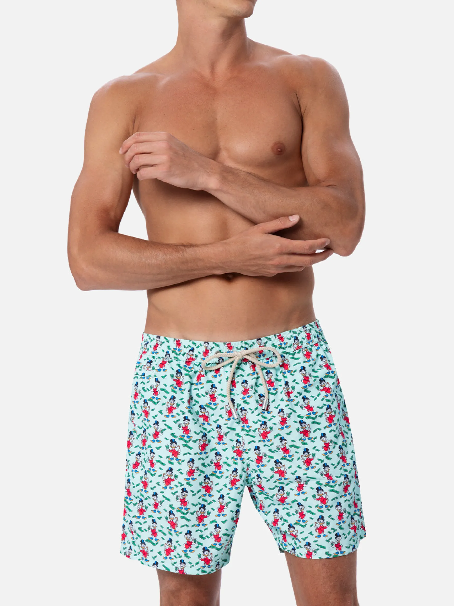 Badeshorts für Herren aus leichtem Stoff Lighting Micro Fantasy mit Scrooge-Aufdruck | DISNEY SPECIAL EDITION