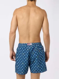 Badeshorts für Herren aus leichtem Stoff mit Tintenfisch- und Napoli-Logo-Aufdruck | SSC NAPOLI SPECIAL EDITION