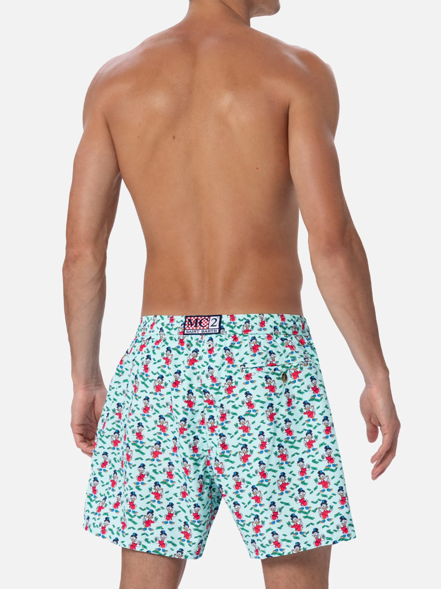 Badeshorts für Herren aus leichtem Stoff Lighting Micro Fantasy mit Scrooge-Aufdruck | DISNEY SPECIAL EDITION