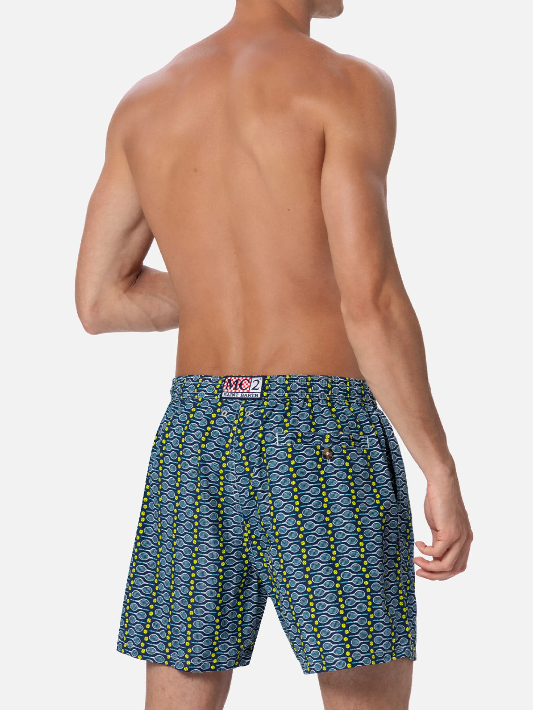 Badeshorts für Herren aus leichtem Stoff Lighting Micro Fantasy mit Tennis-Print