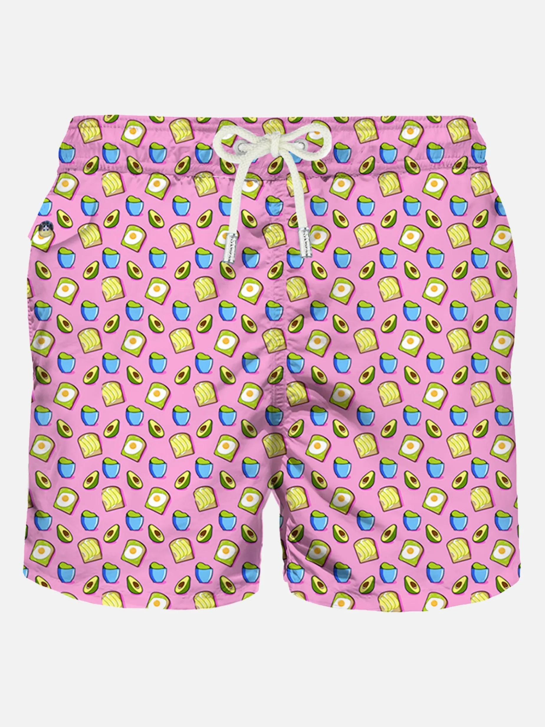 Badeshorts für Herren mit Avocado-Toast-Aufdruck