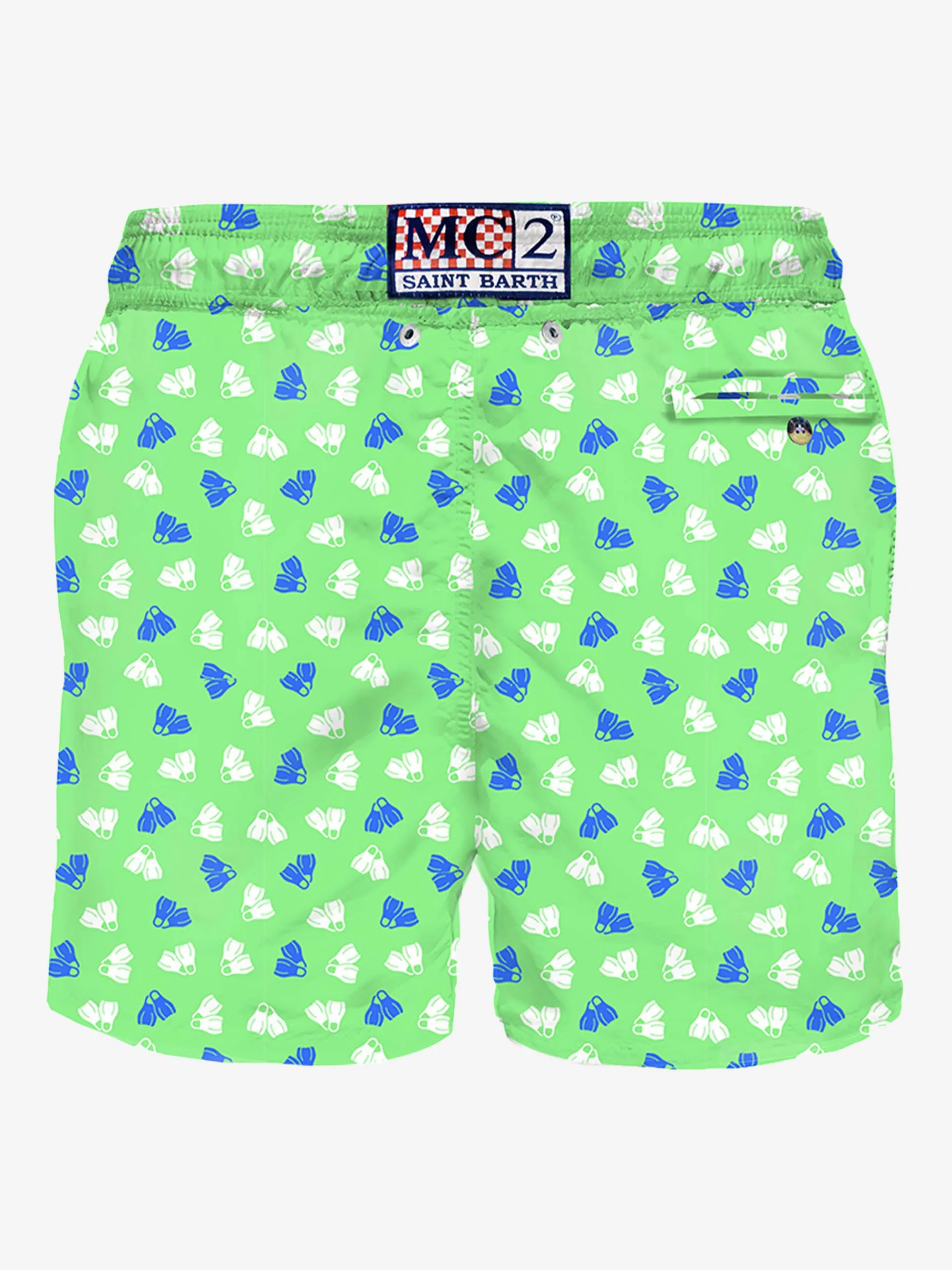 Badeshorts für Herren mit Flossen-Mikrodruck