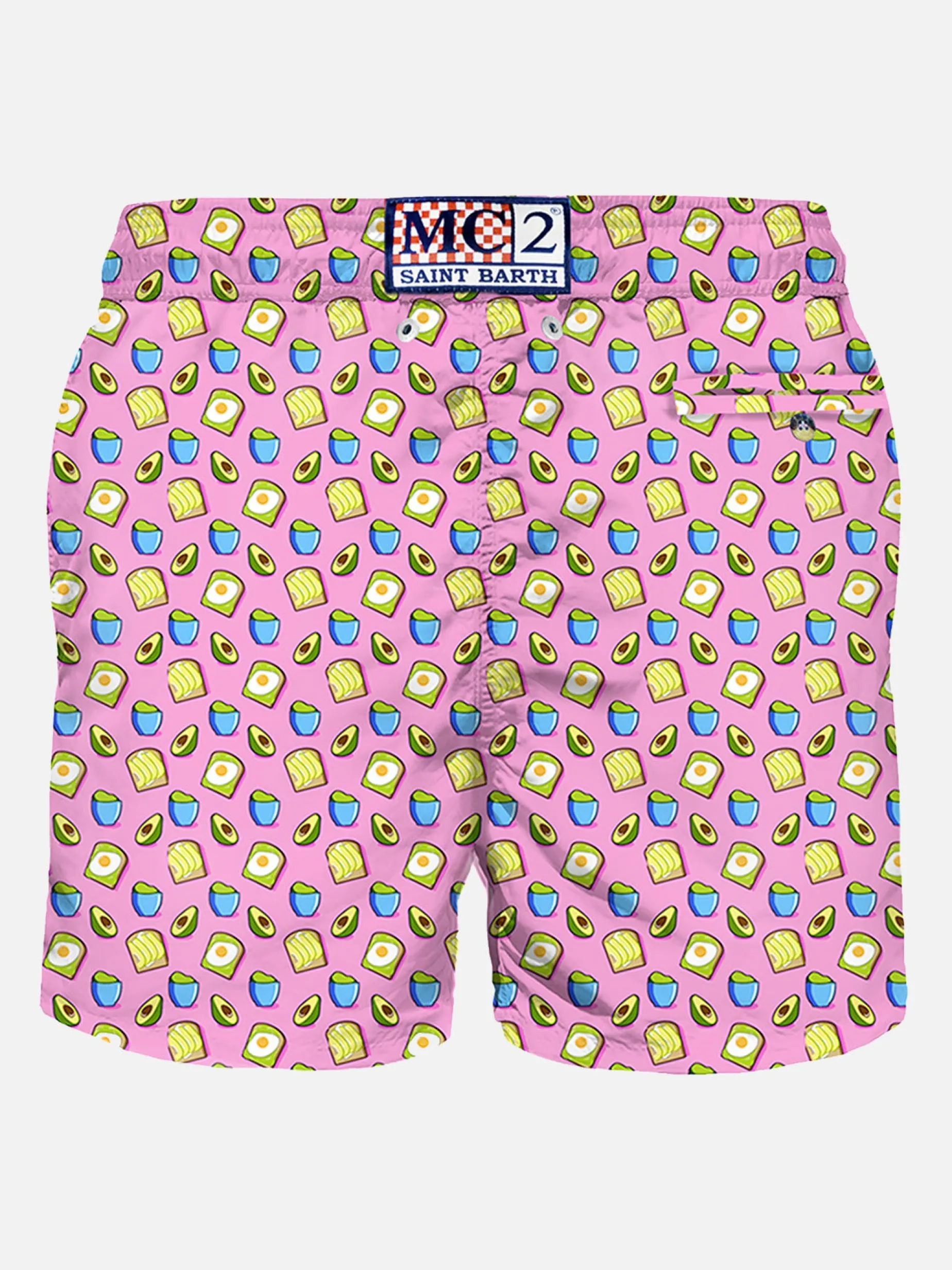 Badeshorts für Herren mit Avocado-Toast-Aufdruck