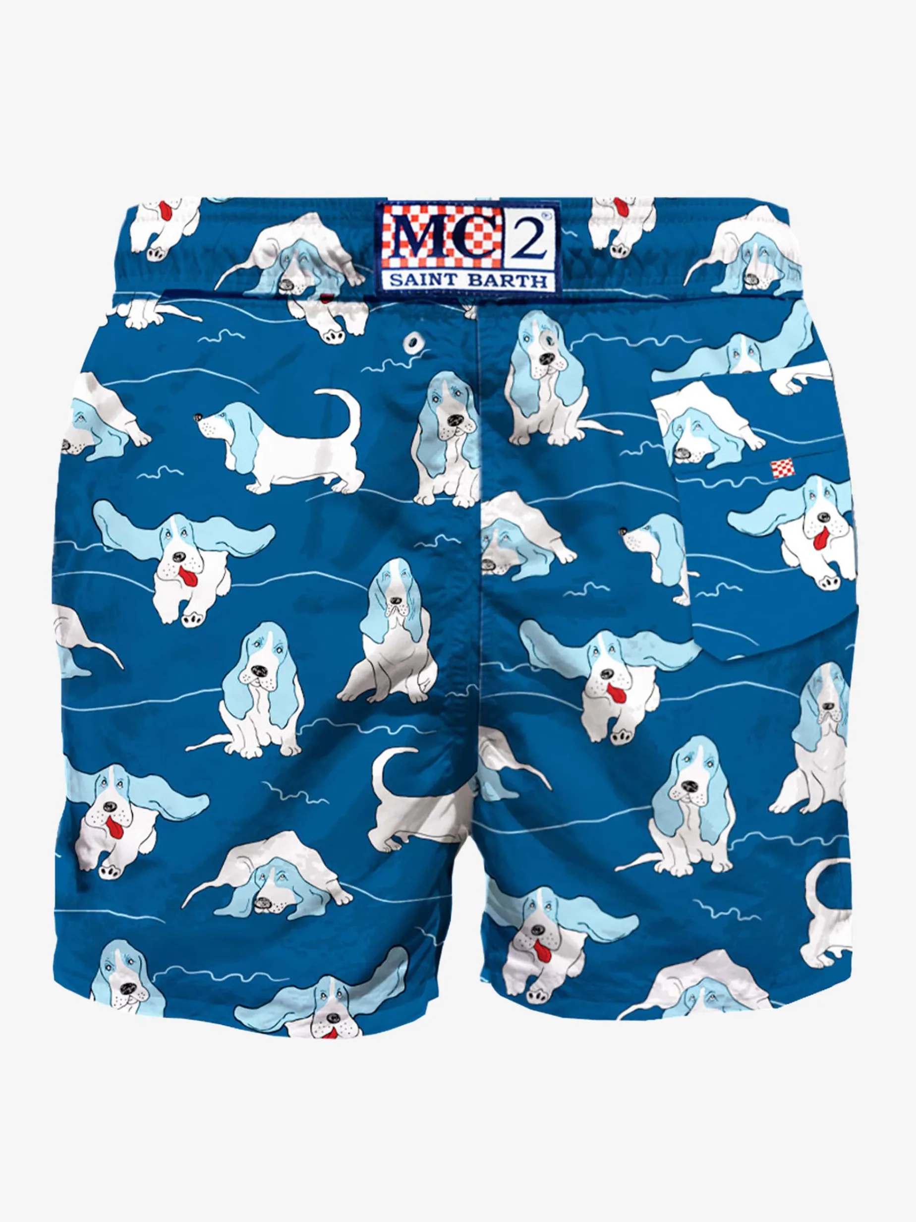 Badeshorts für Herren mit Basset Hound-Motiv