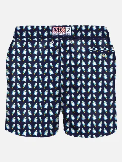 Badeshorts für Herren mit Pinguin-Mikrodruck