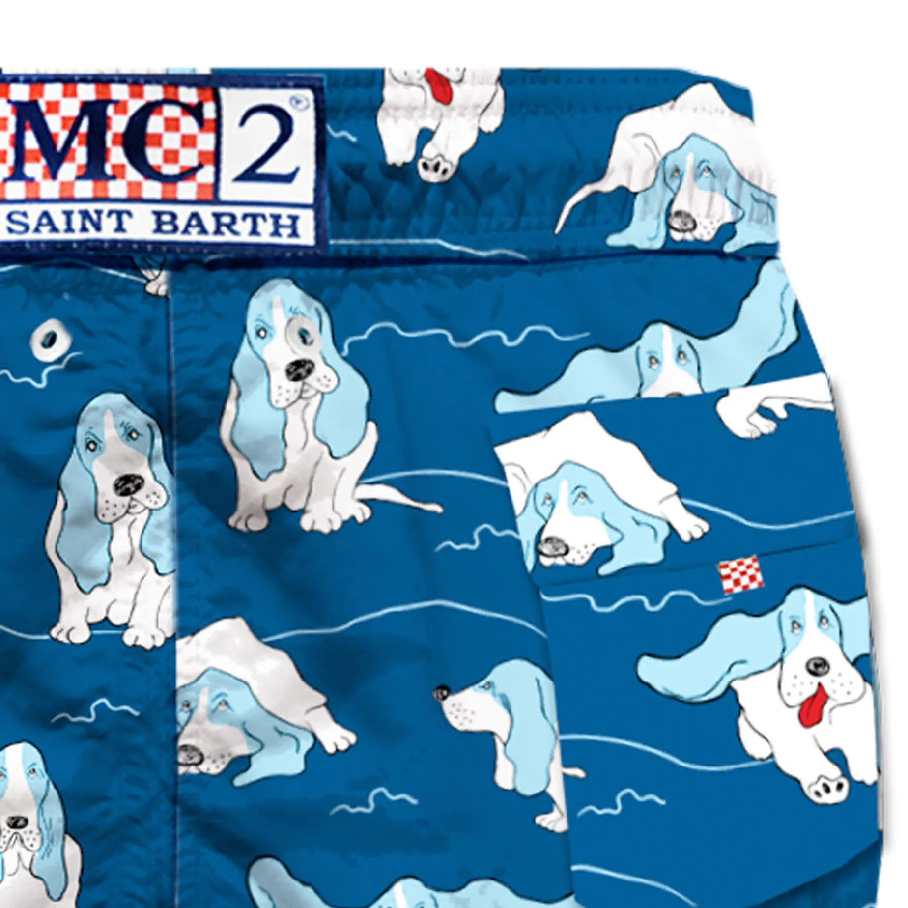 Badeshorts für Herren mit Basset Hound-Motiv