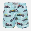 Badeshorts für Jungen aus leichtem Stoff mit Motorradaufdruck