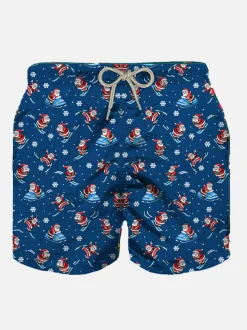 Badeshorts für Jungen aus leichtem Stoff mit „Happy Santa Claus“-Aufdruck