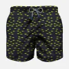 Badeshorts für Jungen aus leichtem Stoff mit Hai-Aufdruck
