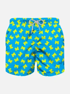 Badeshorts für Jungen aus leichtem Stoff mit Krabbenprint