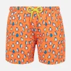 Badeshorts für Jungen aus leichtem Stoff mit Pinguin-Aufdruck