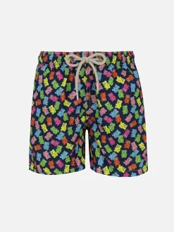 Badeshorts für Jungen aus leichtem Stoff von Jean Lighting mit Bonbonbären-Aufdruck
