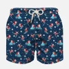 Badeshorts für Jungen aus leichtem Stoff mit Weihnachtsmann-Aufdruck
