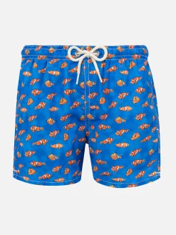 Badeshorts für Jungen aus leichtem Stoff mit Clownfisch-Print