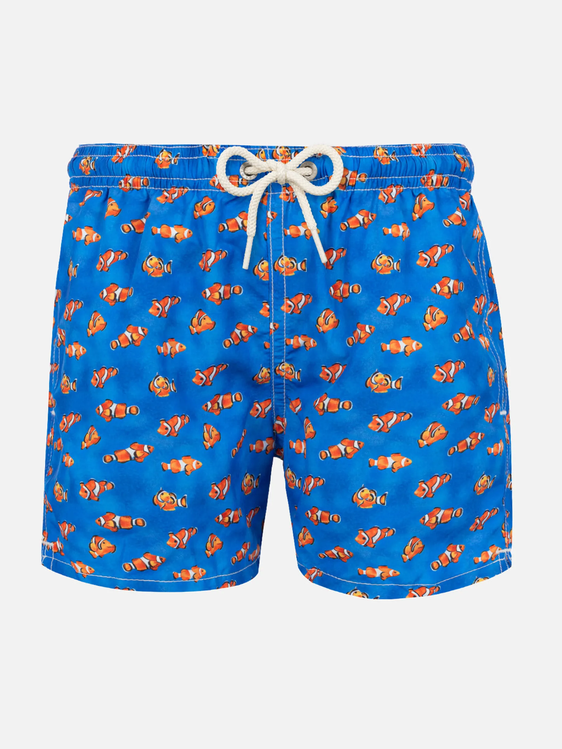 Badeshorts für Jungen aus leichtem Stoff mit Clownfisch-Print