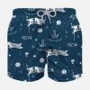 Badeshorts für Jungen aus leichtem Stoff mit Piraten-Print