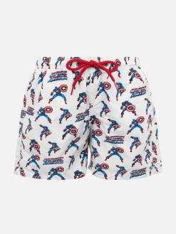 Badeshorts für Jungen aus leichtem Stoff von Jean Lighting mit „Captain America“-Aufdruck | MARVEL-SONDERAUSGABE