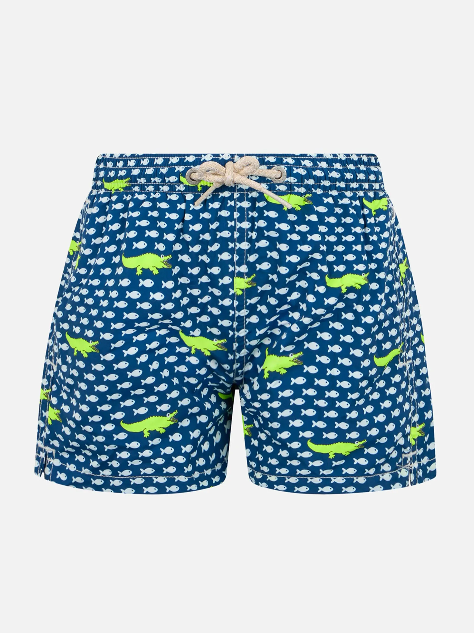 Badeshorts für Jungen aus leichtem Stoff von Jean Lighting mit Krokodildruck