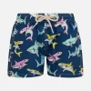 Badeshorts für Jungen aus leichtem Stoff von Jean Lighting mit Hai-Aufdruck